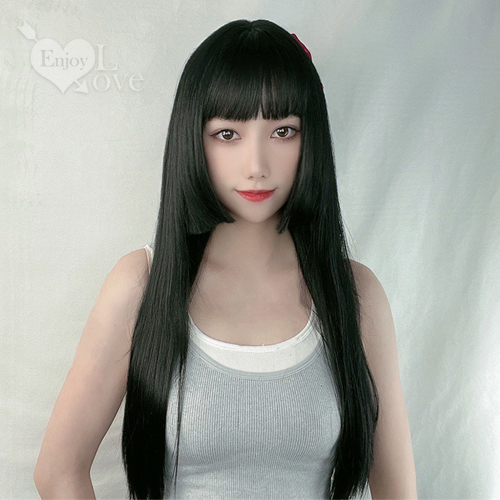 Cosplay長直髮 姬髮式公主切修飾小臉﹝黑色﹞ E593053【EnjoyLove 衣飾館】