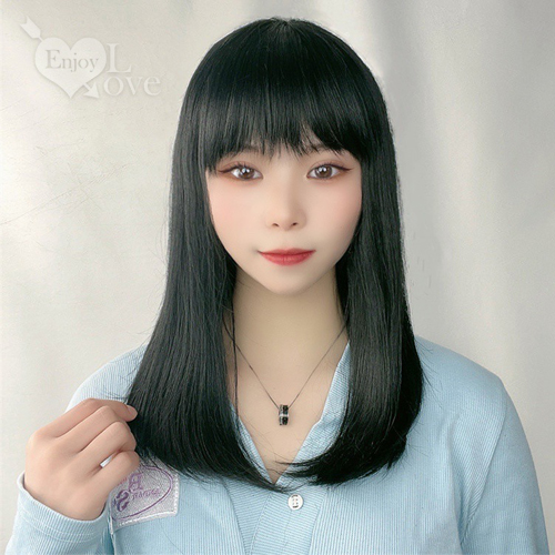 COS裝扮假髮 ‧ 齊瀏海中長直髮 / 黑色 E593078【EnjoyLove 衣飾館】_0