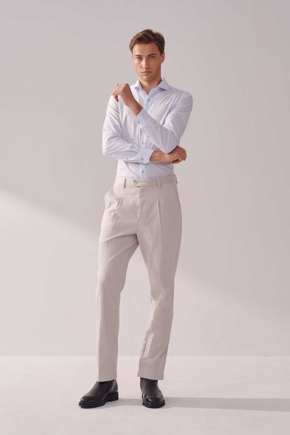 SST&C Light Blue Diamond Print Slim Fit Shirt | 00062410009_2