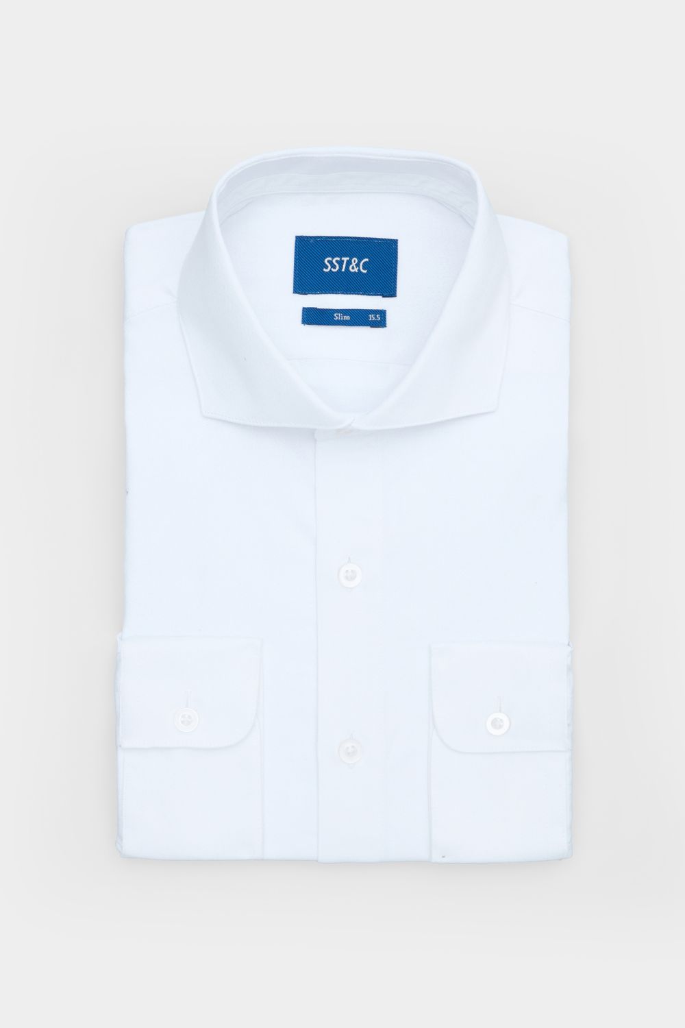 SST&C White Textured Slim-Fit Shirt | 00062410013_6