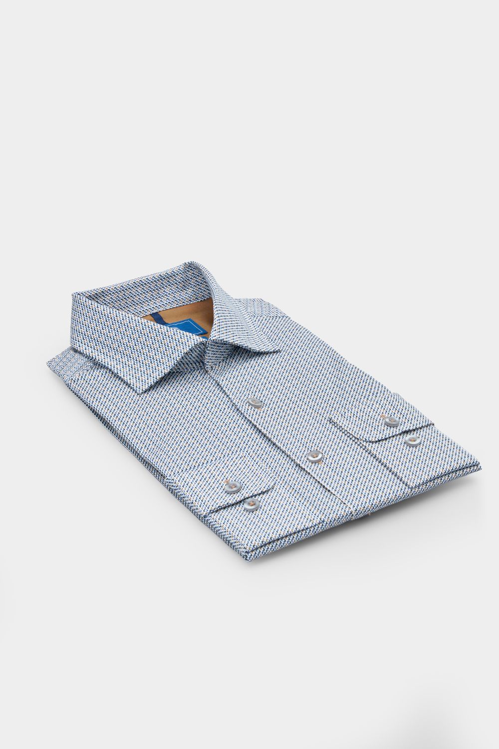 SST&C Khaki Blue Square Print Standard Shirt | 00062410014_5
