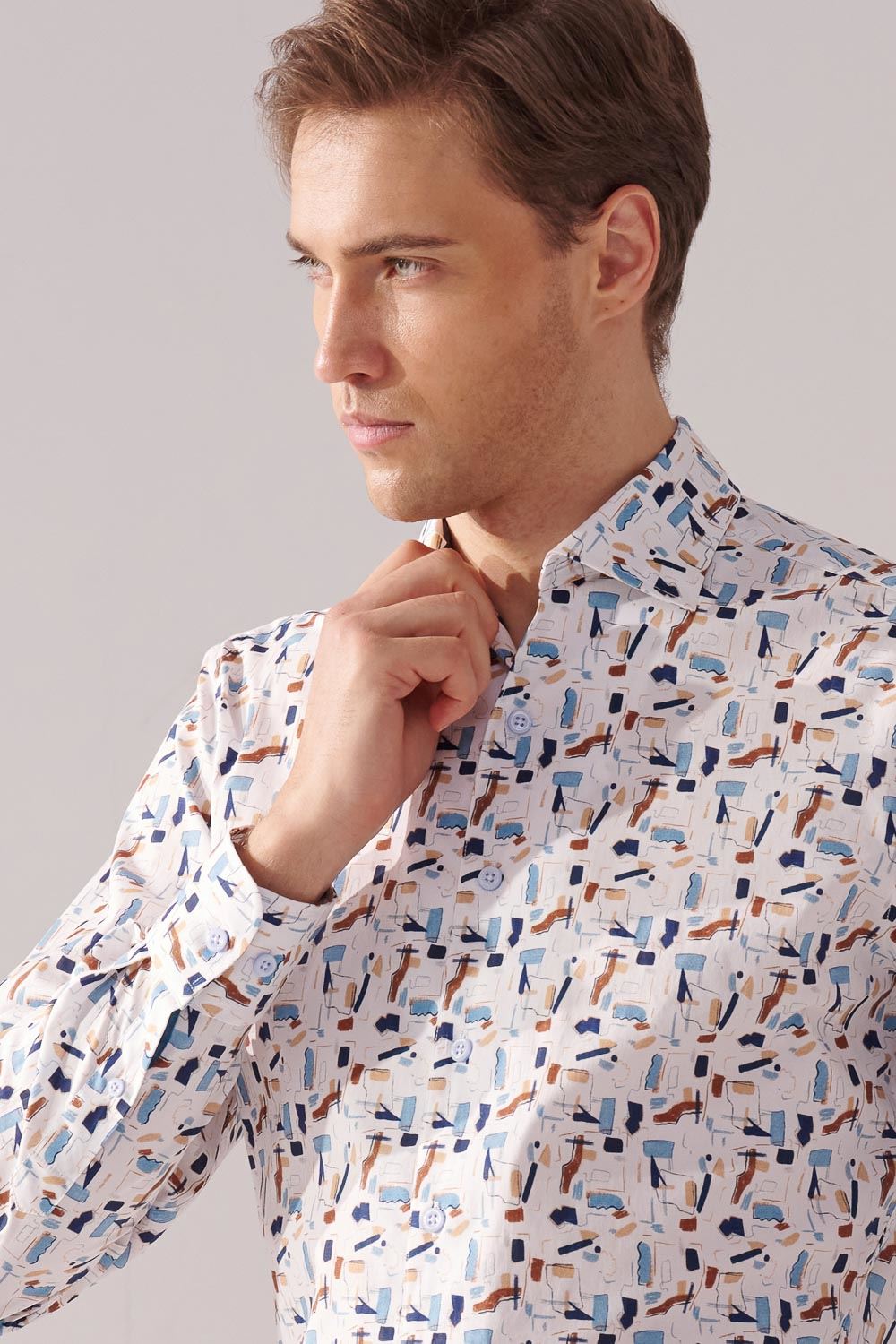 SST&C Abstract Geometric Print Standard Fit Shirt | 00062410015_1