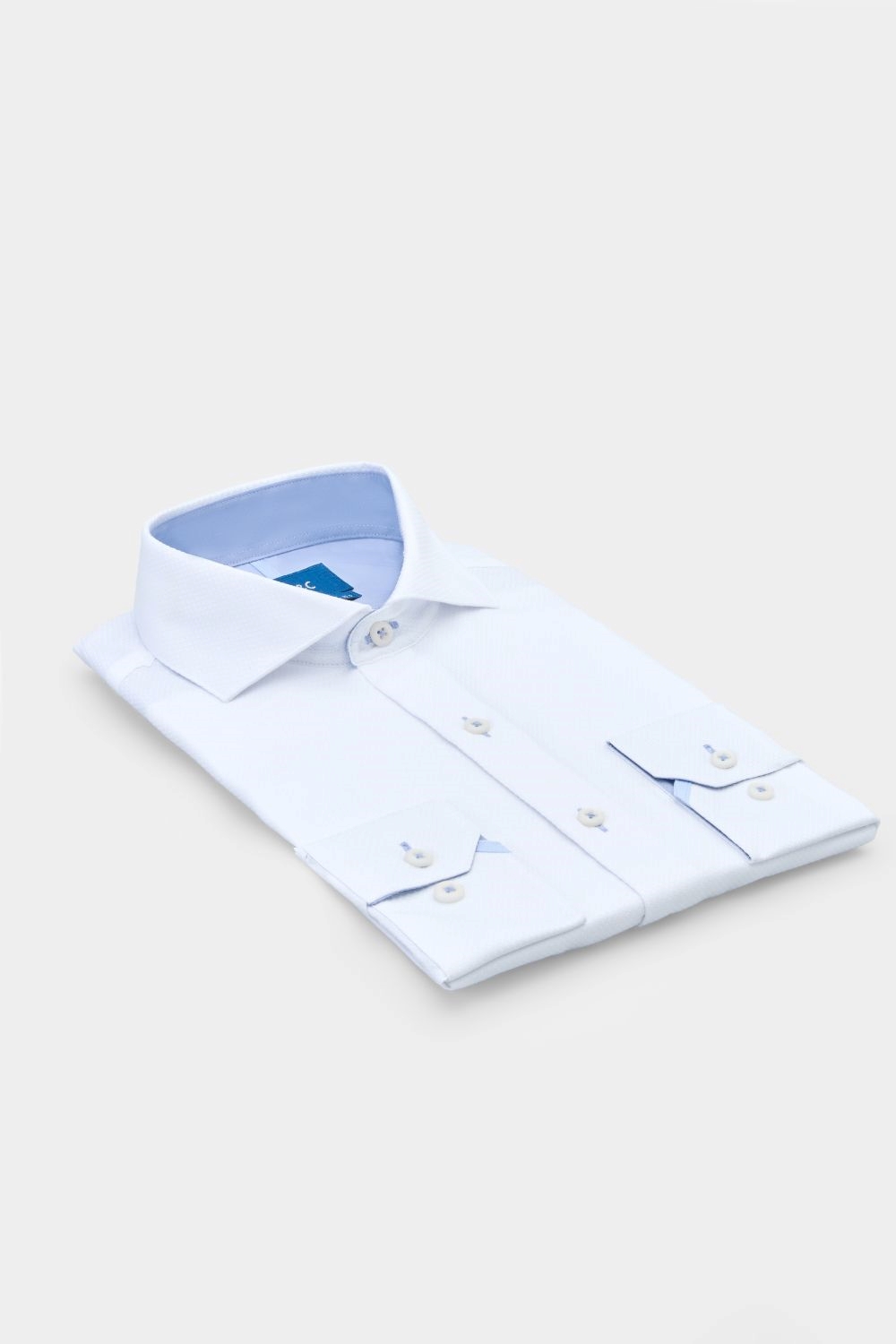 SST&C White Textured Standard Fit Shirt | 00062410016_5