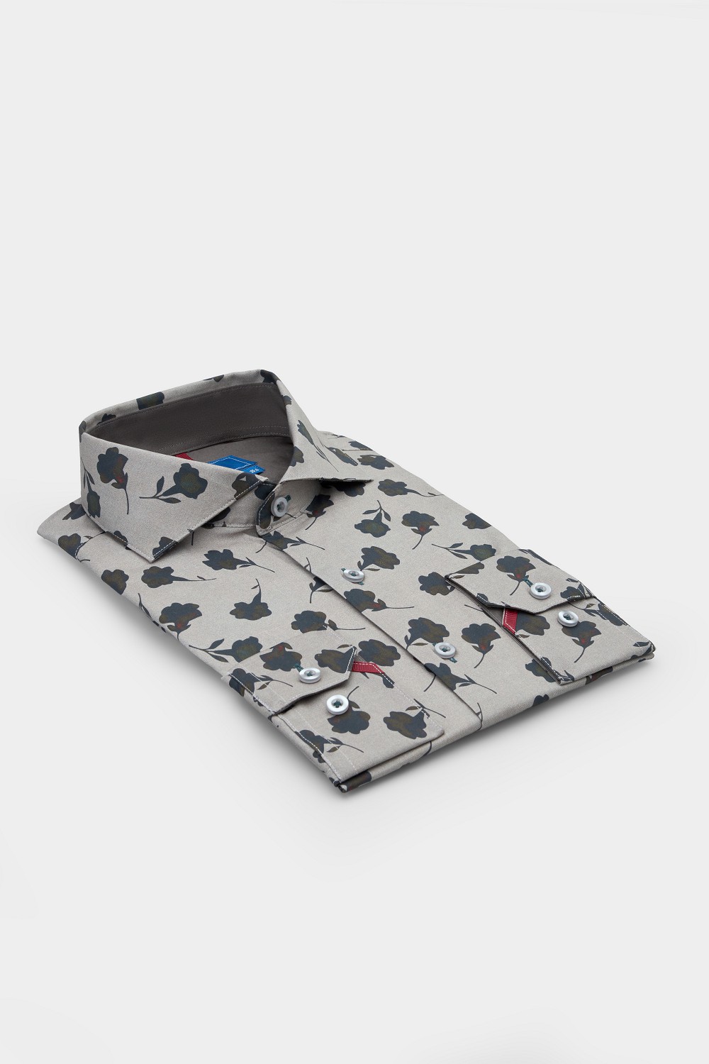SST&C Khaki Green Large Floral Print Standard Shirt | 00062410018_7