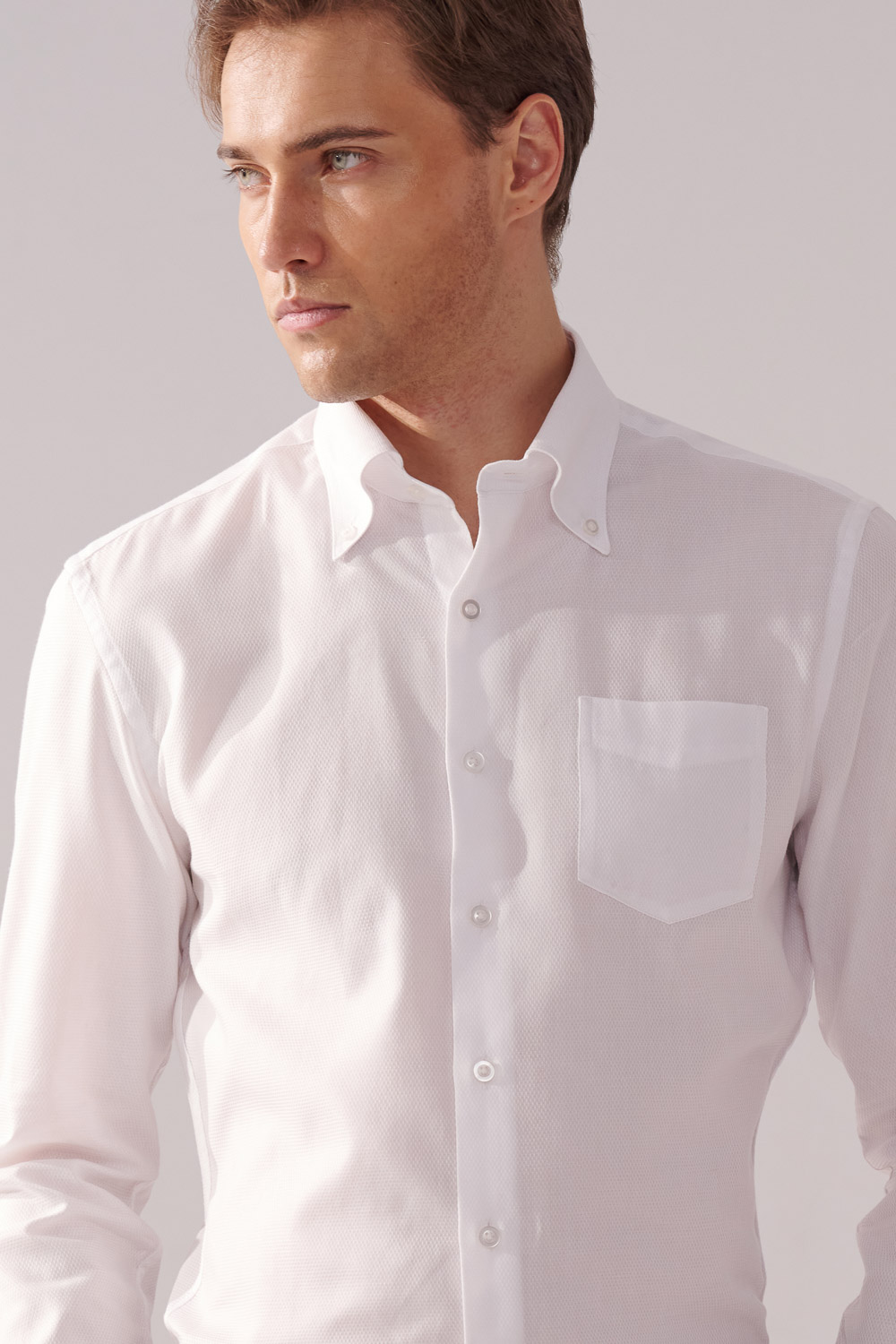 SST&C White Textured Standard Fit Shirt | 00062410020_1