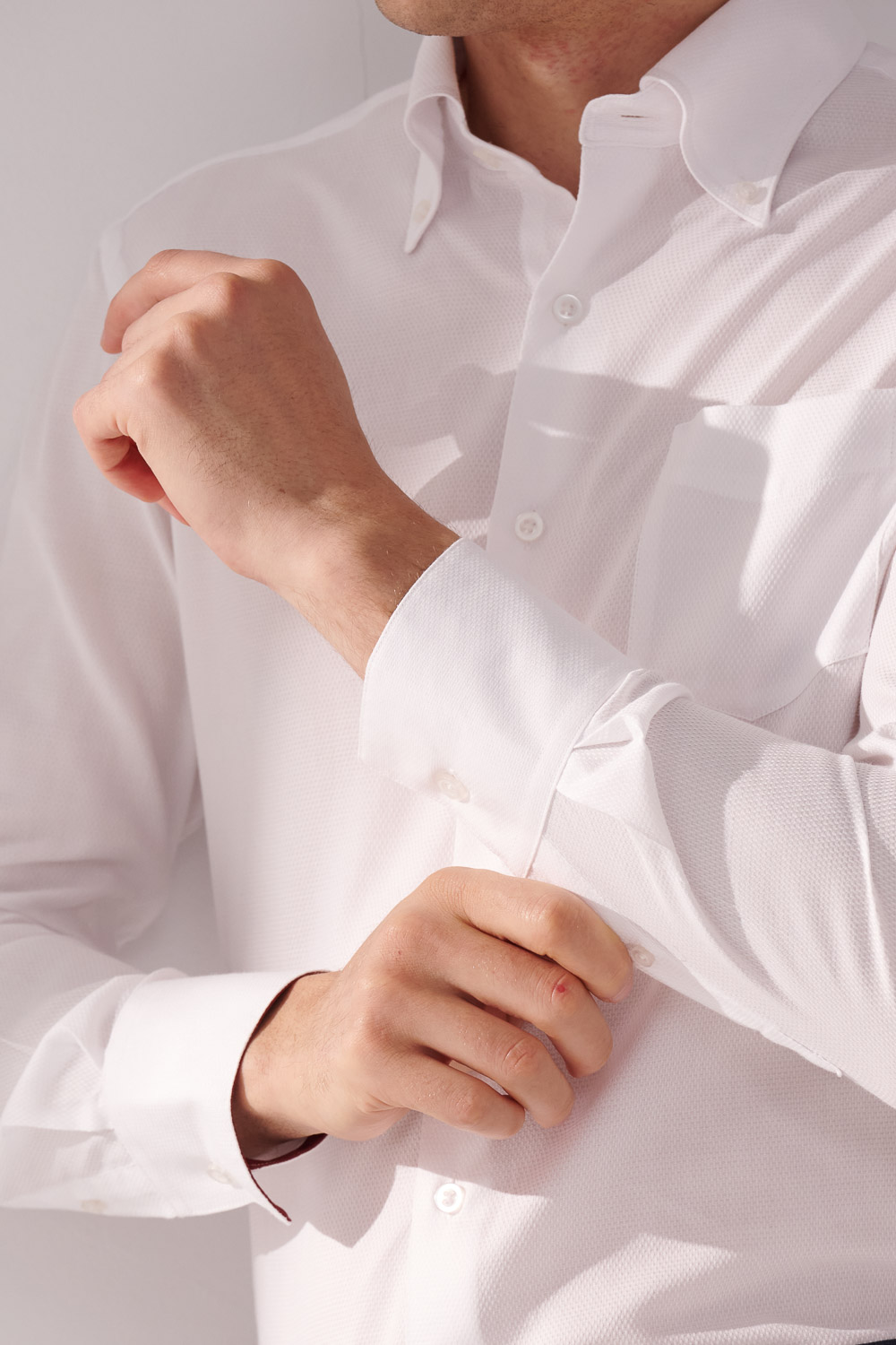 SST&C White Textured Standard Fit Shirt | 00062410020_4