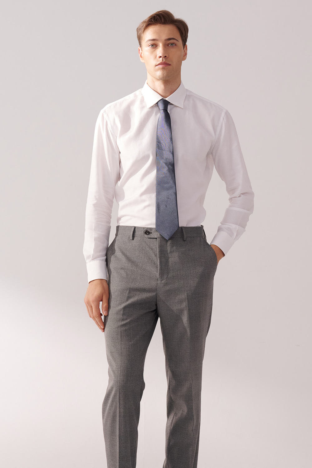 SST&C White Plain Standard Fit Shirt | 00062410023_2