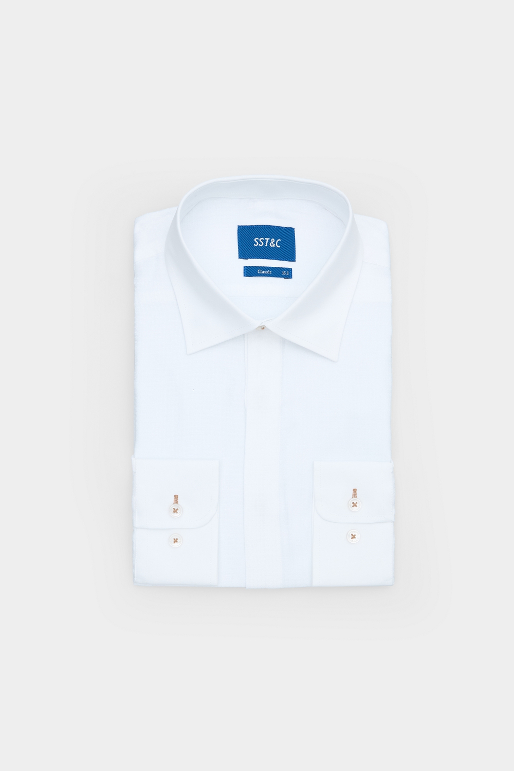 SST&C White Plain Standard Fit Shirt | 00062410023_6
