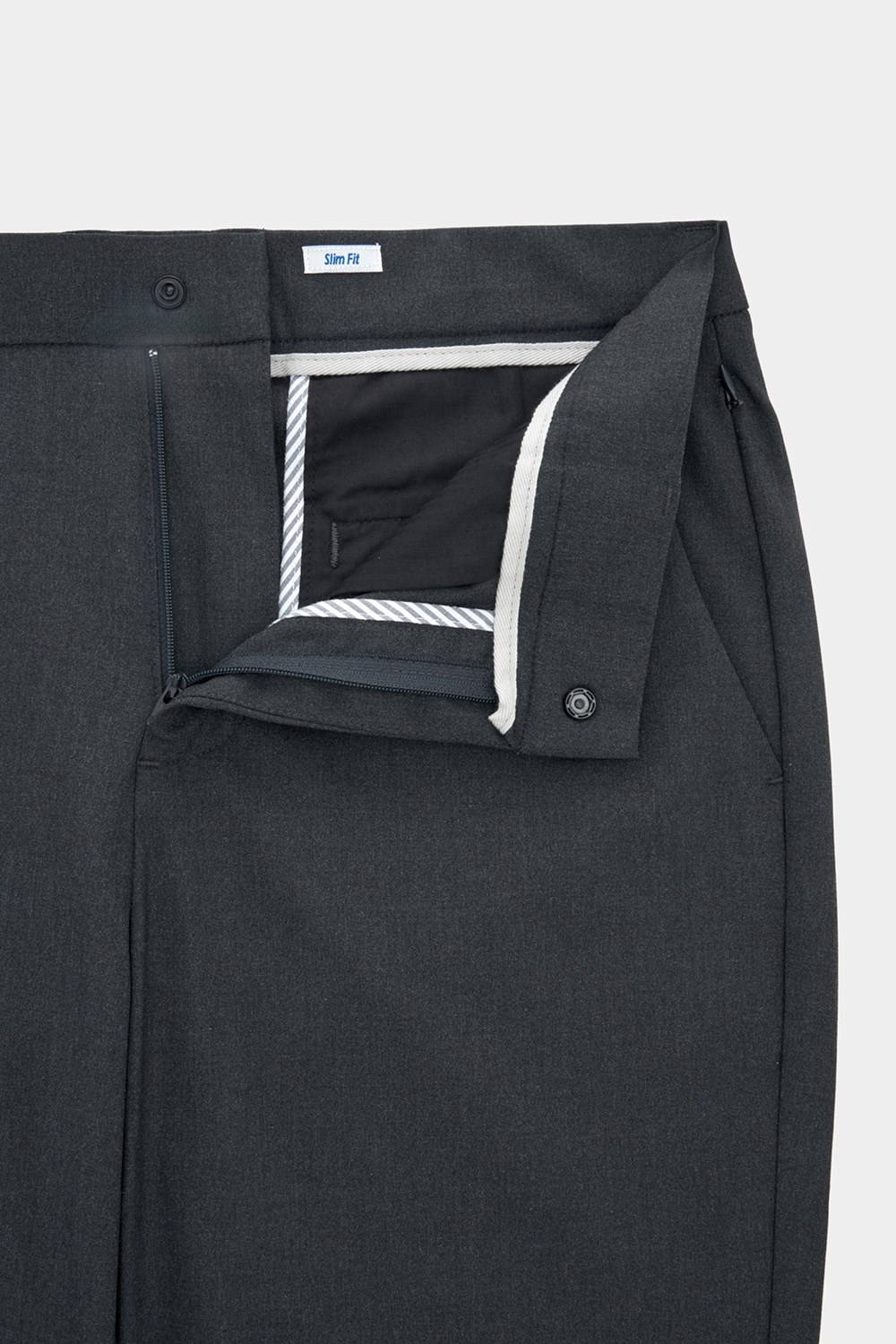 SST&C Dark Gray Slim Fit Four-Way Stretch Casual Trousers | 00162410002_6