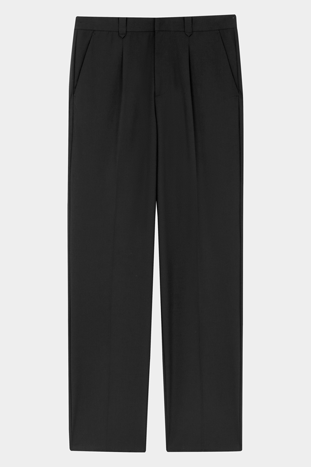SST&C Black Wide Straight Fit Classic Elastic Casual Trousers | 00162410008_7