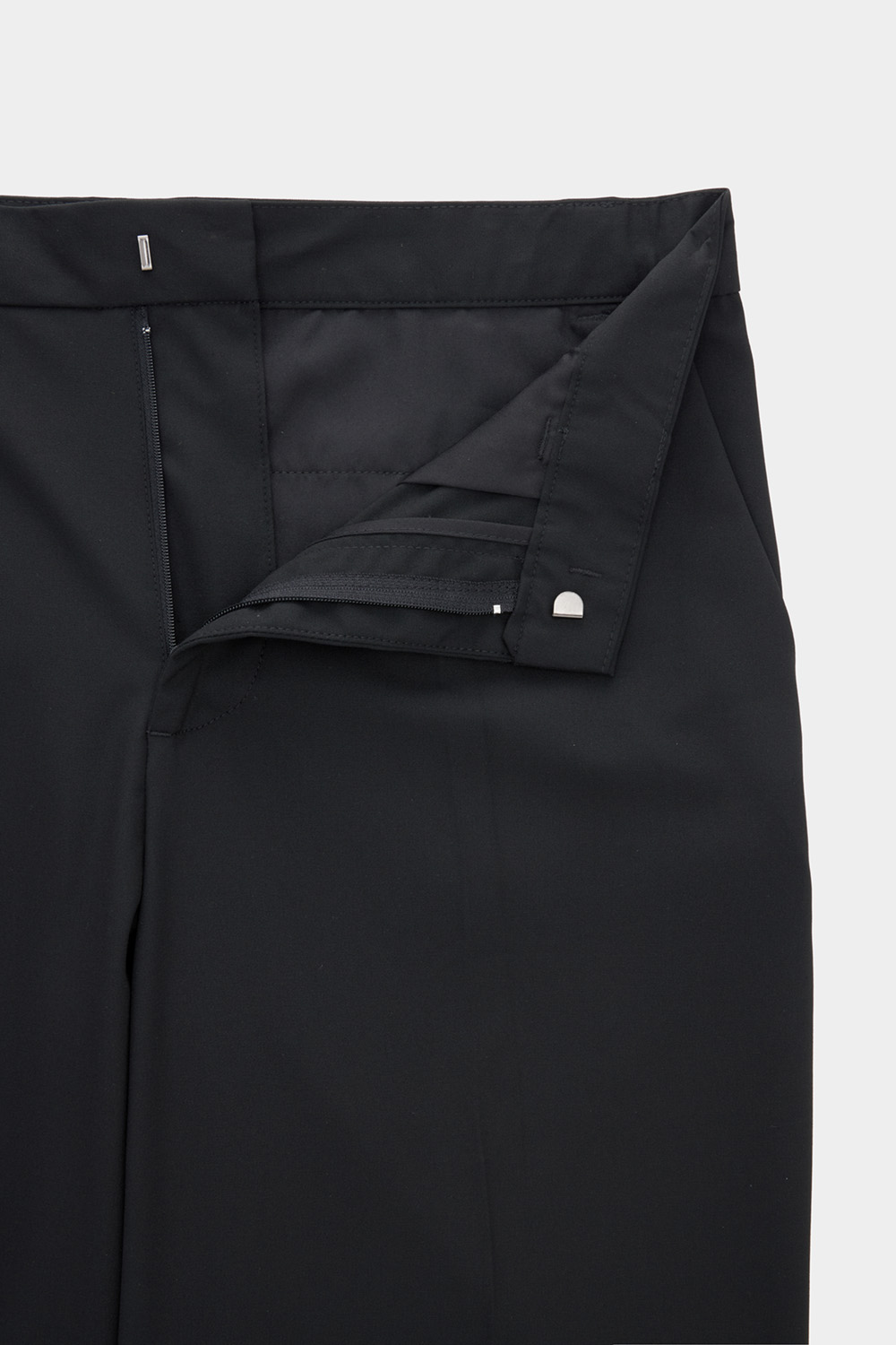 SST&C Black Wide Straight Fit Classic Elastic Casual Trousers | 00162410008_8