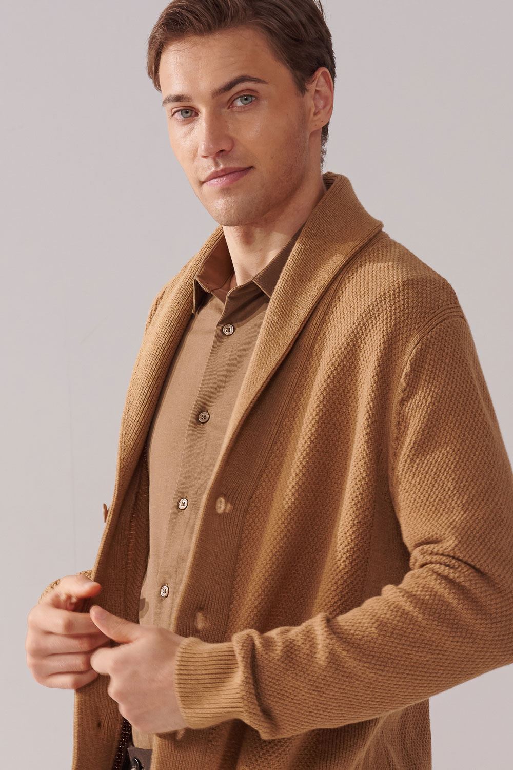 SST&C Brown Apricot Knitted Cardigan Jacket | 00182410006_2