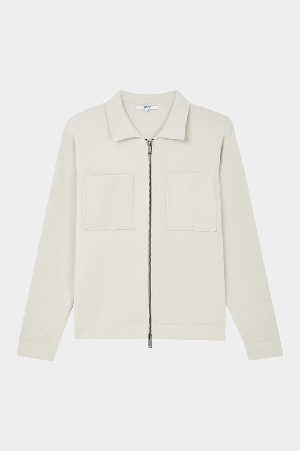 SST&C Cloud Gray Double Pocket Knitted Jacket | 00182410009_6