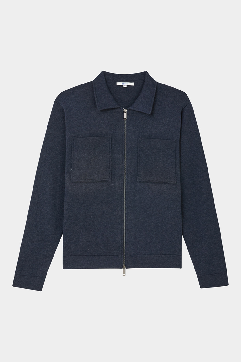 SST&C Navy Double Pocket Knitted Jacket | 00182410010_6