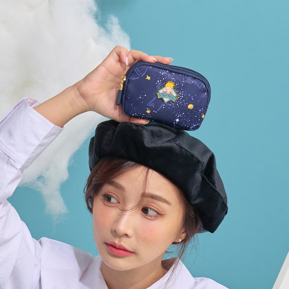 【小王子Le Petit Prince聯名款】80週年銀河星塵-雙拉鍊零錢包-深藍 LPP232012-98
