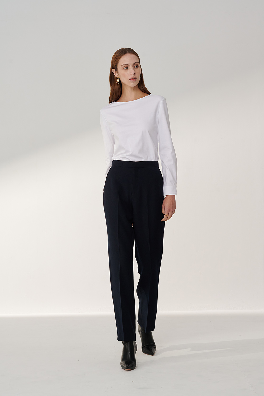 SST&C Navy Twill Straight-Leg Suit Trousers | 01022410002_1