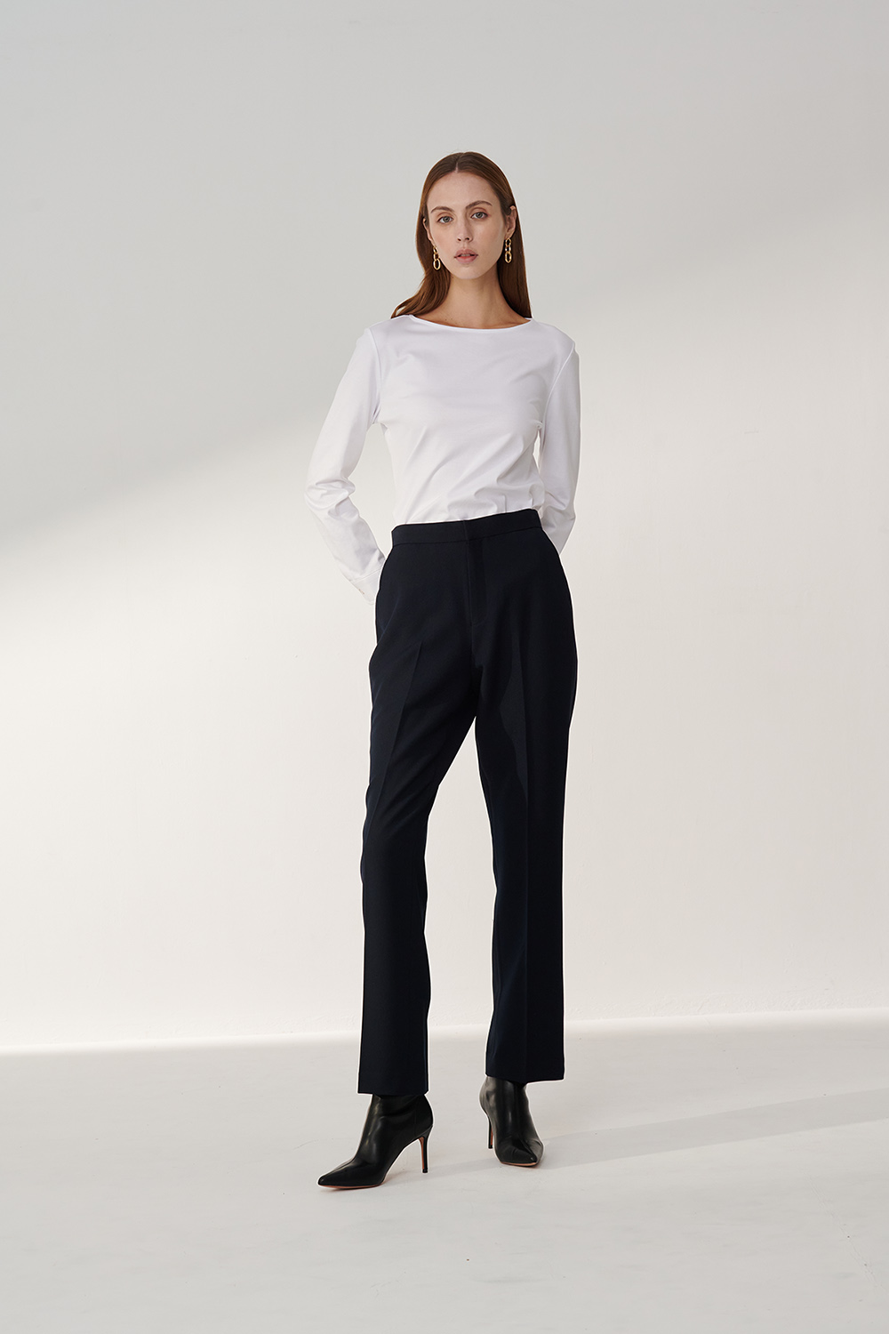 SST&C Navy Twill Straight-Leg Suit Trousers | 01022410002_2
