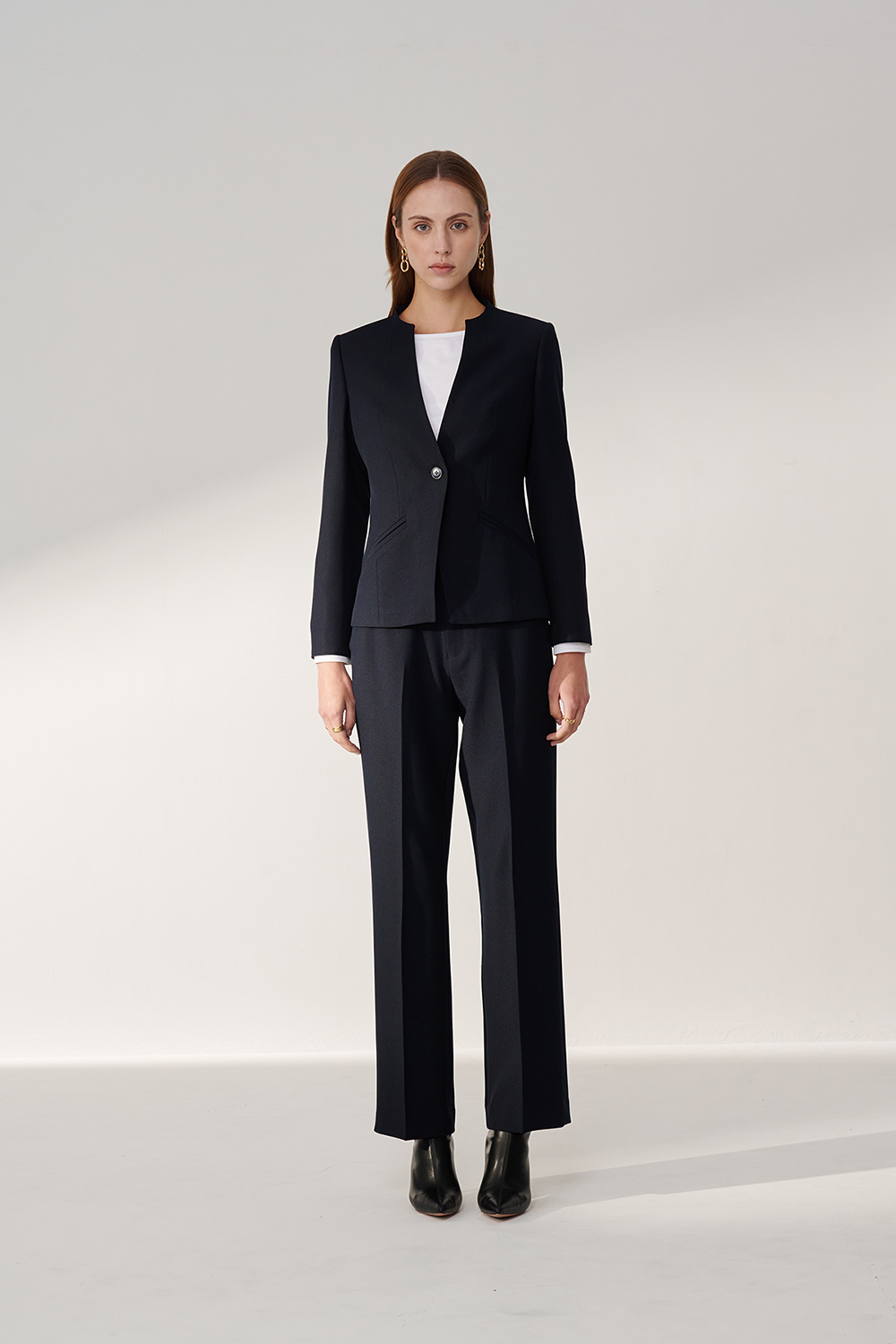 SST&C Navy Twill Straight-Leg Suit Trousers | 01022410002_3