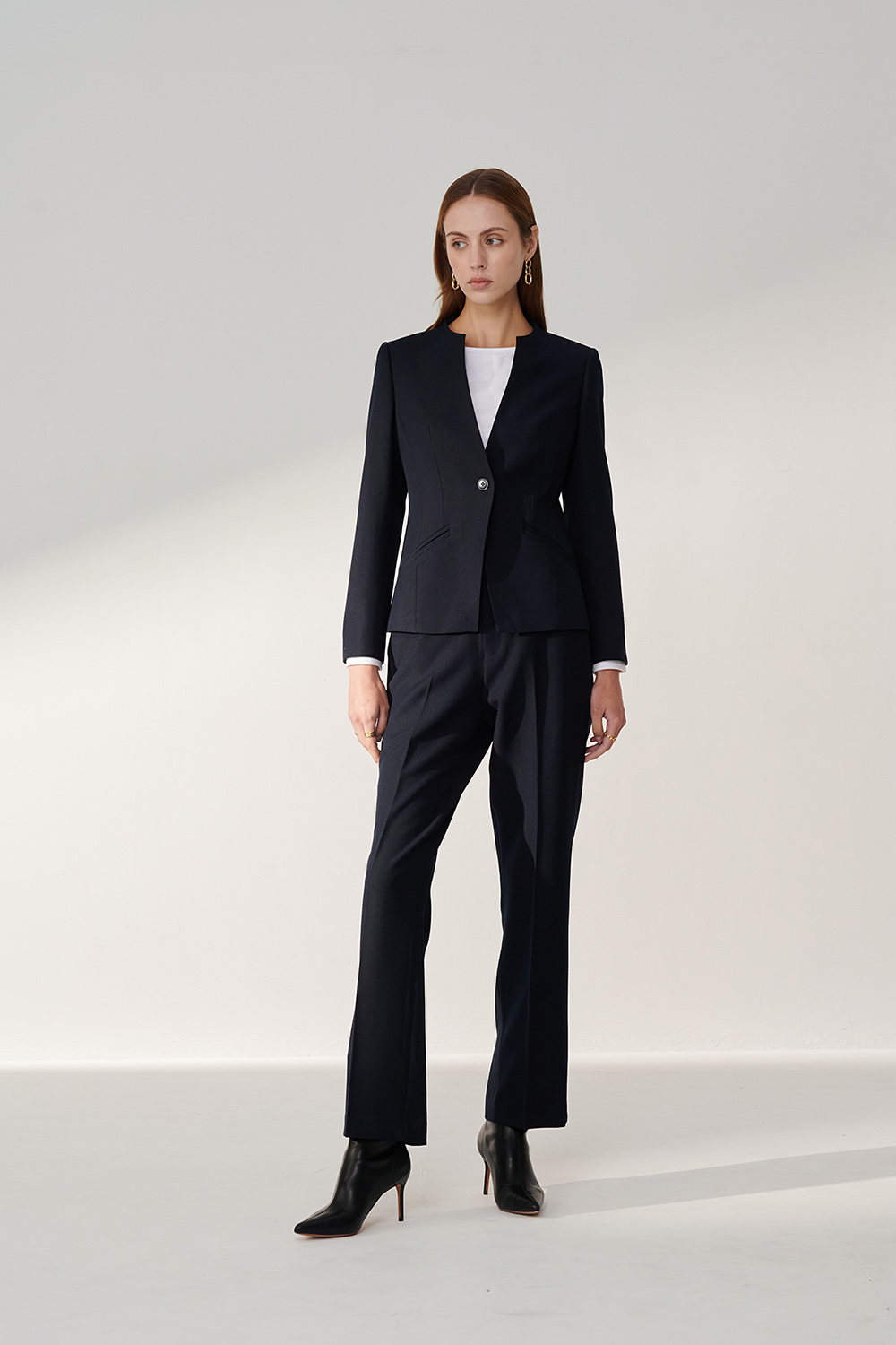 SST&C Navy Twill Straight-Leg Suit Trousers | 01022410002_4