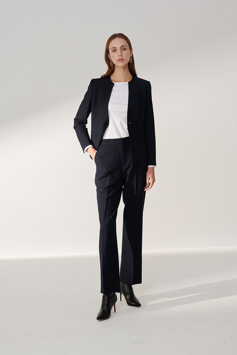 SST&C Navy Twill Straight-Leg Suit Trousers | 01022410002_5