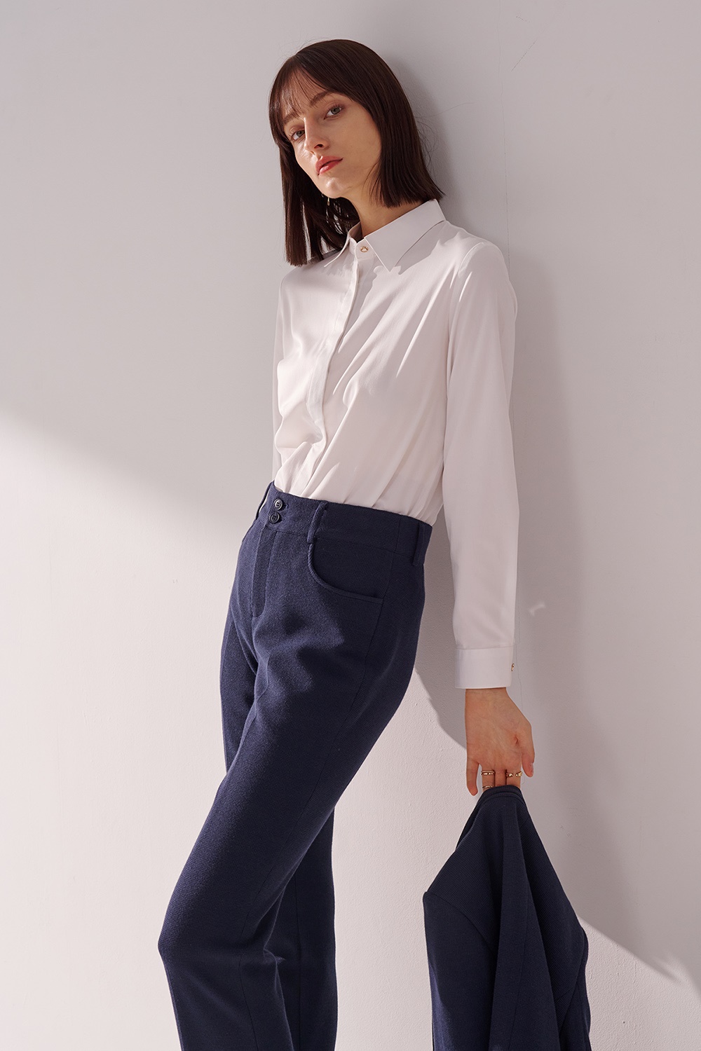 SST&C White Square Collar Shirt | 01062410001_1