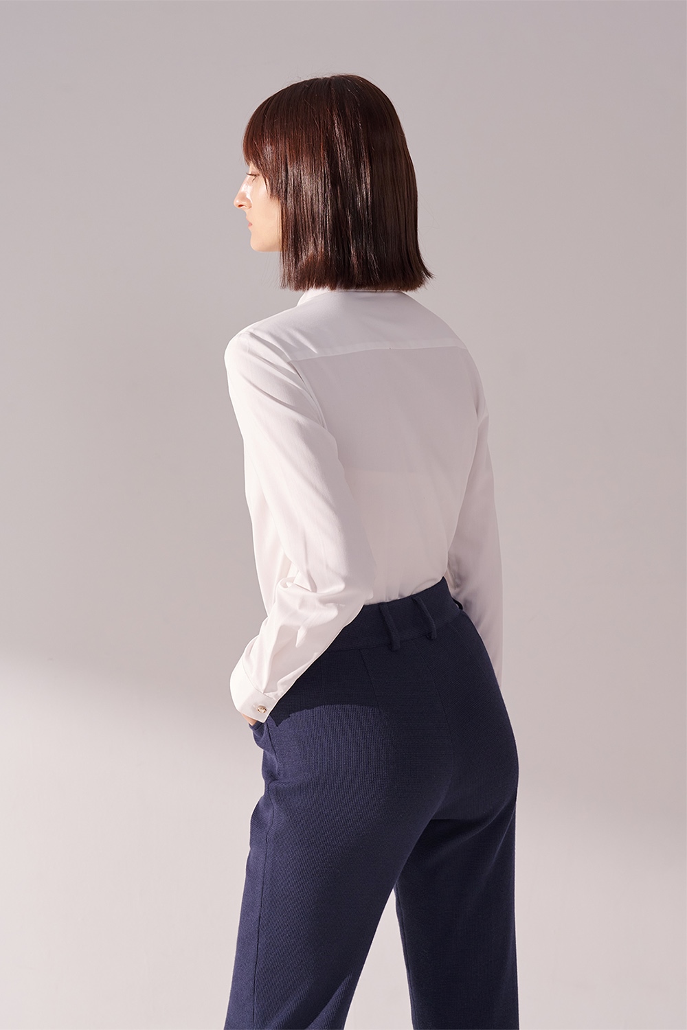 SST&C White Square Collar Shirt | 01062410001_2