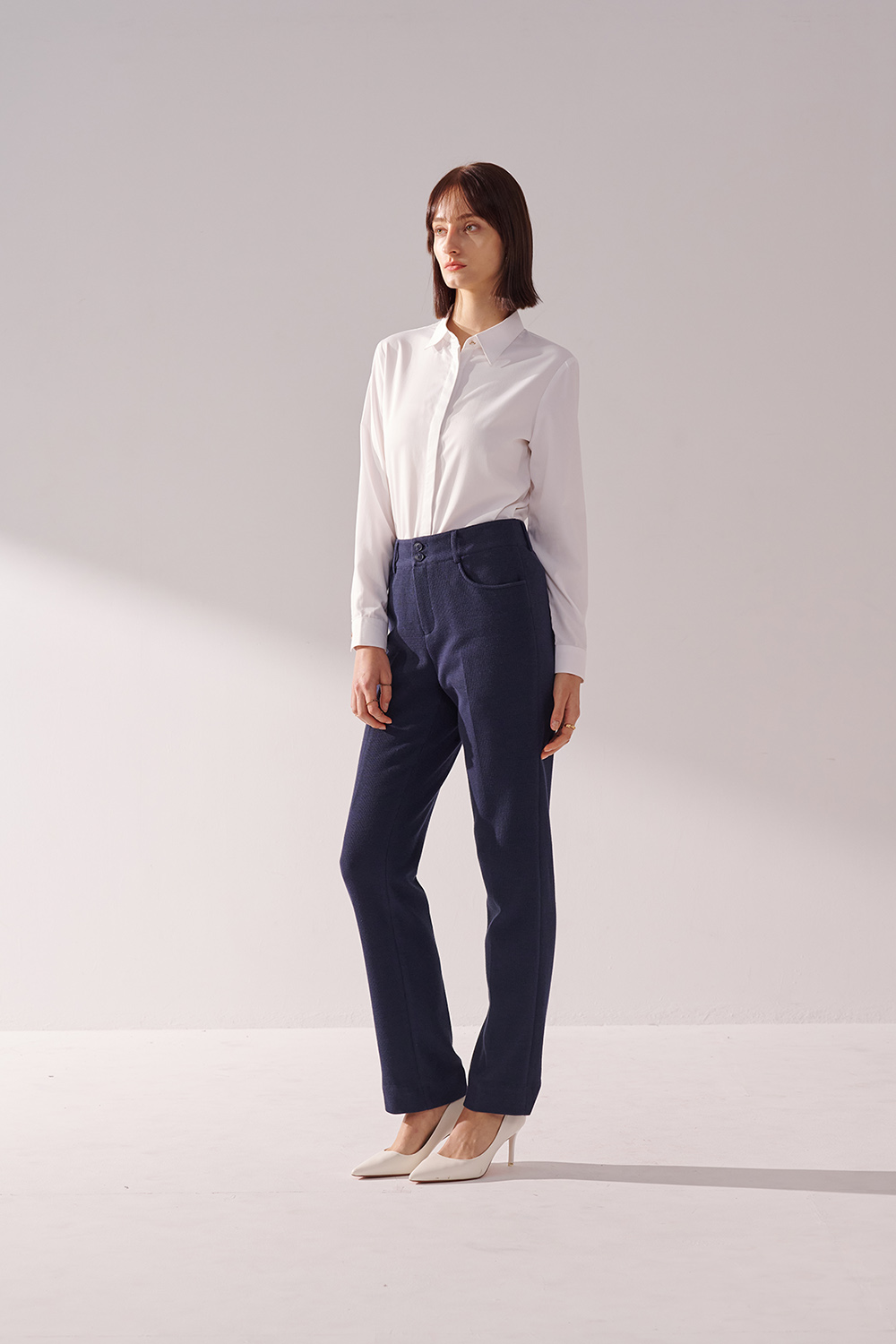 SST&C White Square Collar Shirt | 01062410001_3
