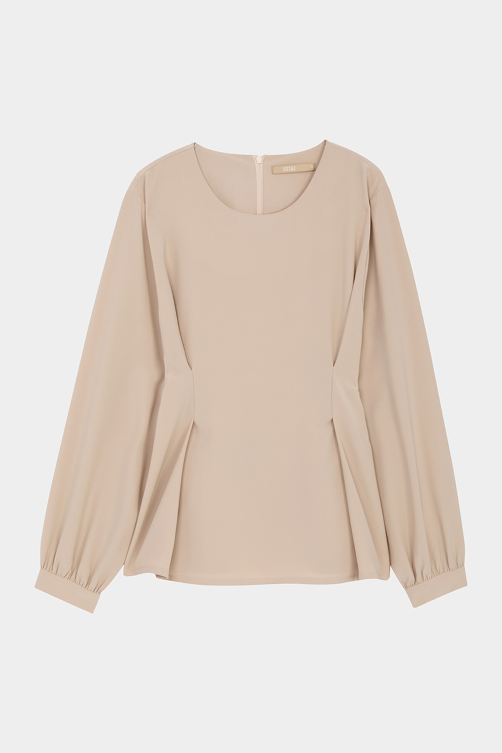 SST&C Light Khaki Round Neck Pleated Pullover | 01082410005_7