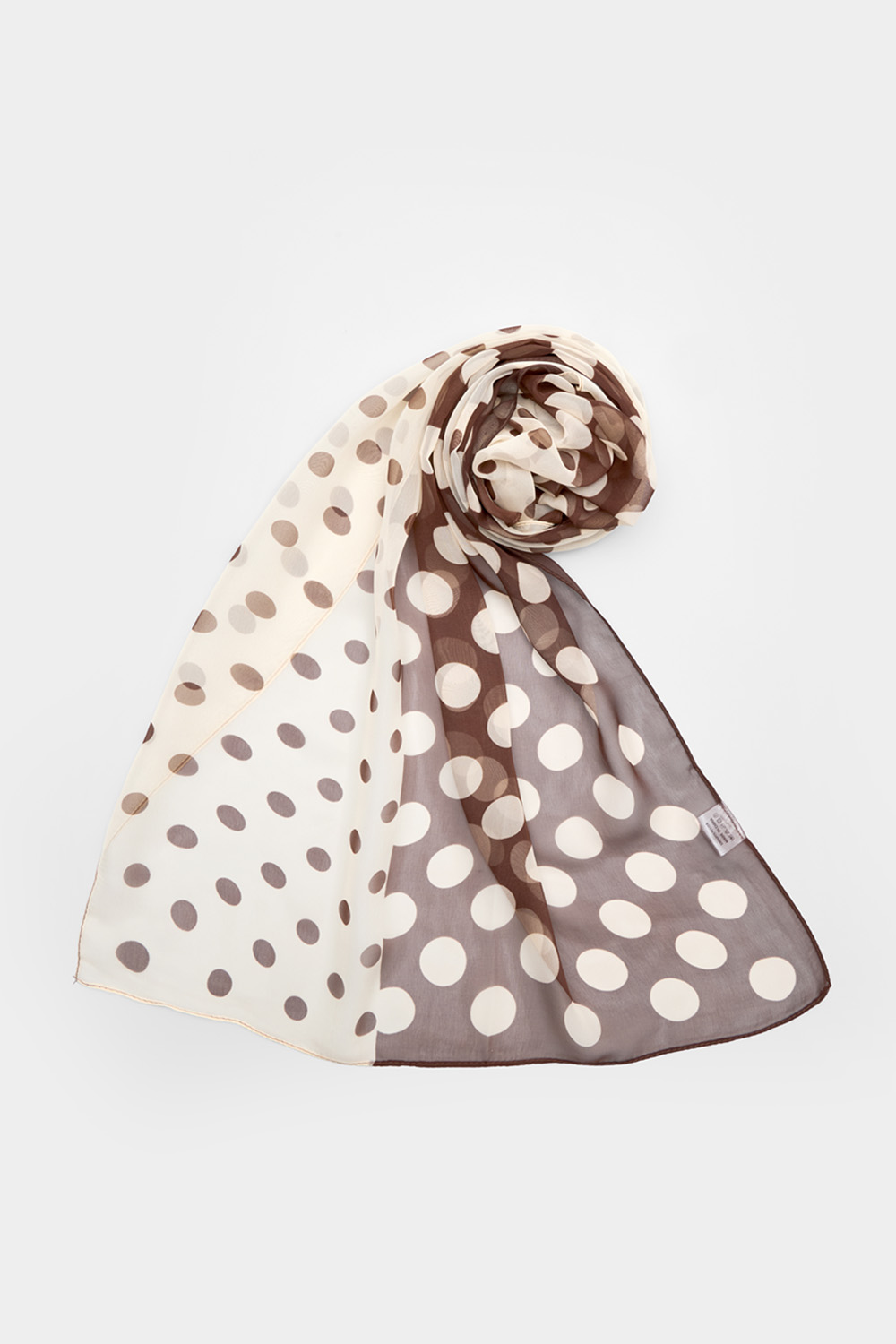 SST&C Rice/Brown Dot Silk Scarf | 01482410001_0