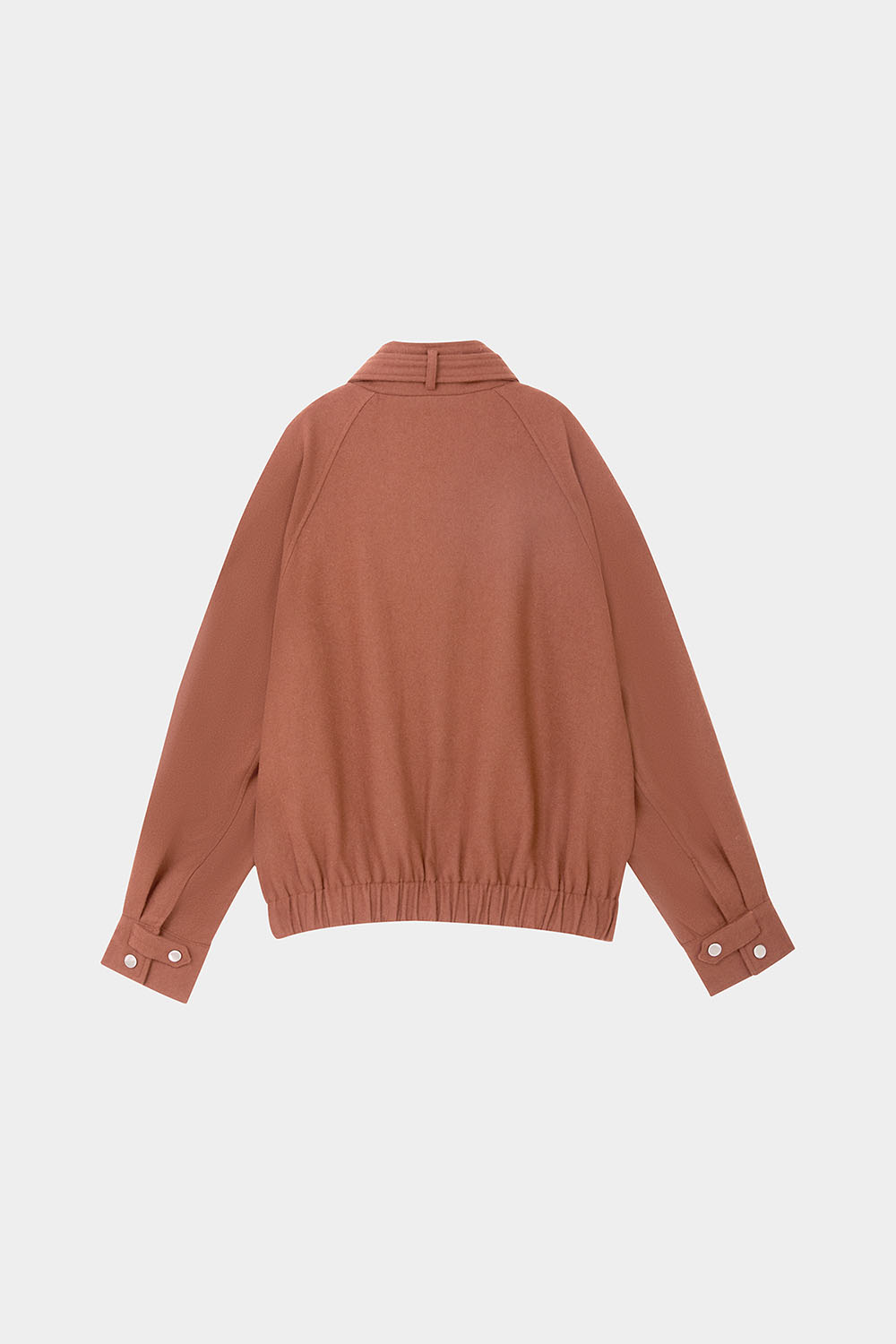 SST&C Caramel Color Stand Collar Woolen Jacket | 01122410004_7