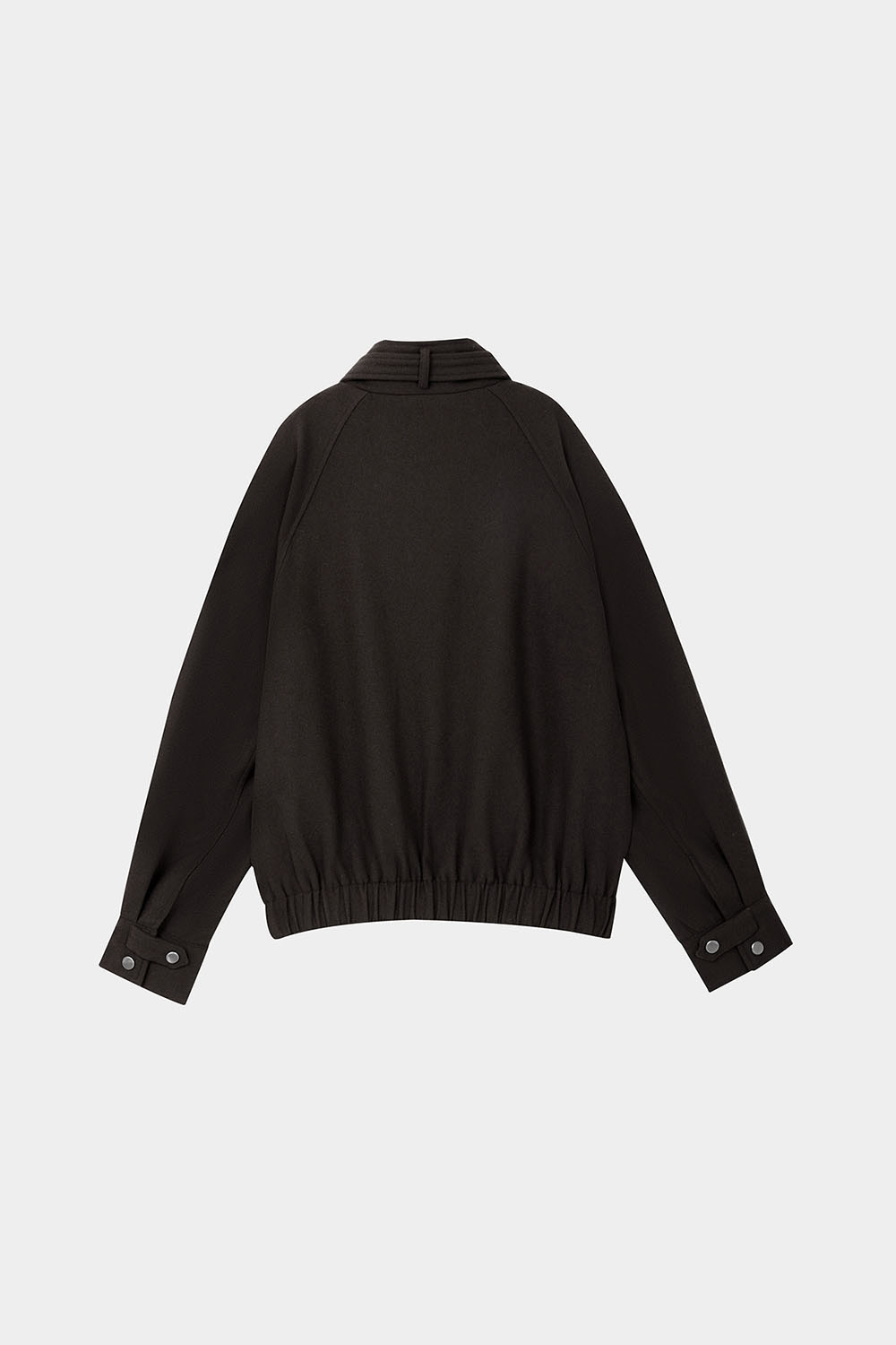 SST&C Black Stand Collar Woolen Jacket | 01122410005_8