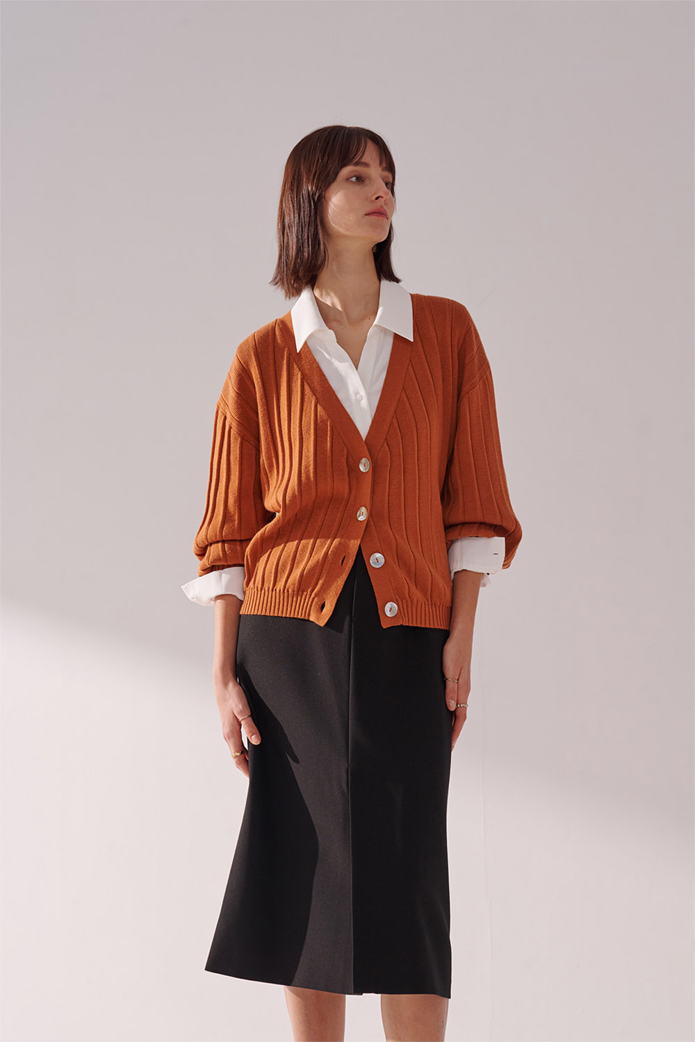 SST&C Brown Orange Cardigan Knitted Jacket | 01182410002_2