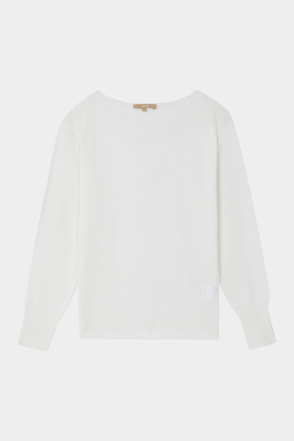 SST&C White Crew Neck Pullover Sweater | 01182410007_7