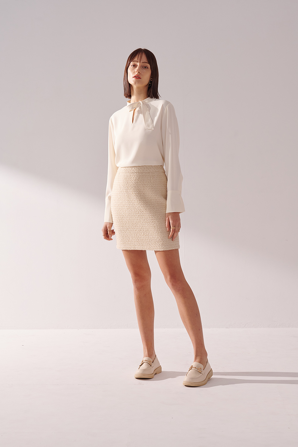 SST&C Light Apricot Duffle Narrow Skirt | 01232410002_2