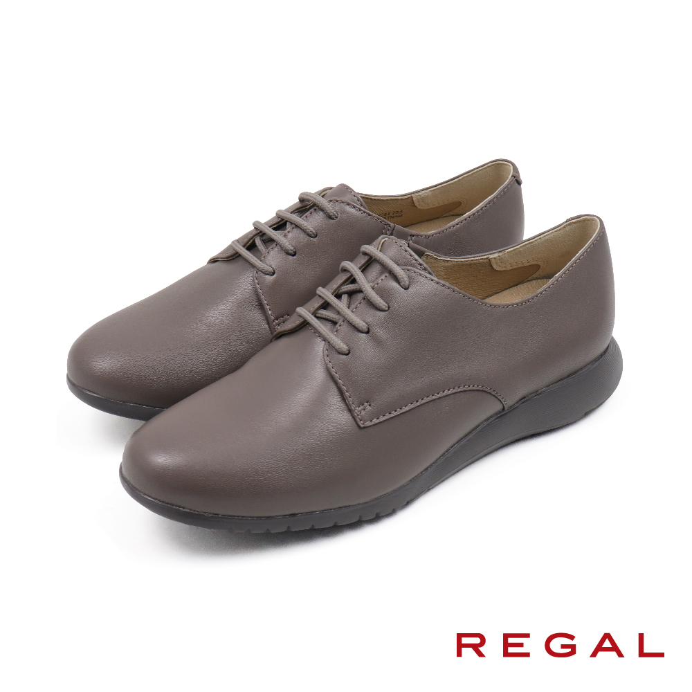【REGAL】日本原廠可調式緩衝增高皮質休閒鞋 棕色(HC64-DY)