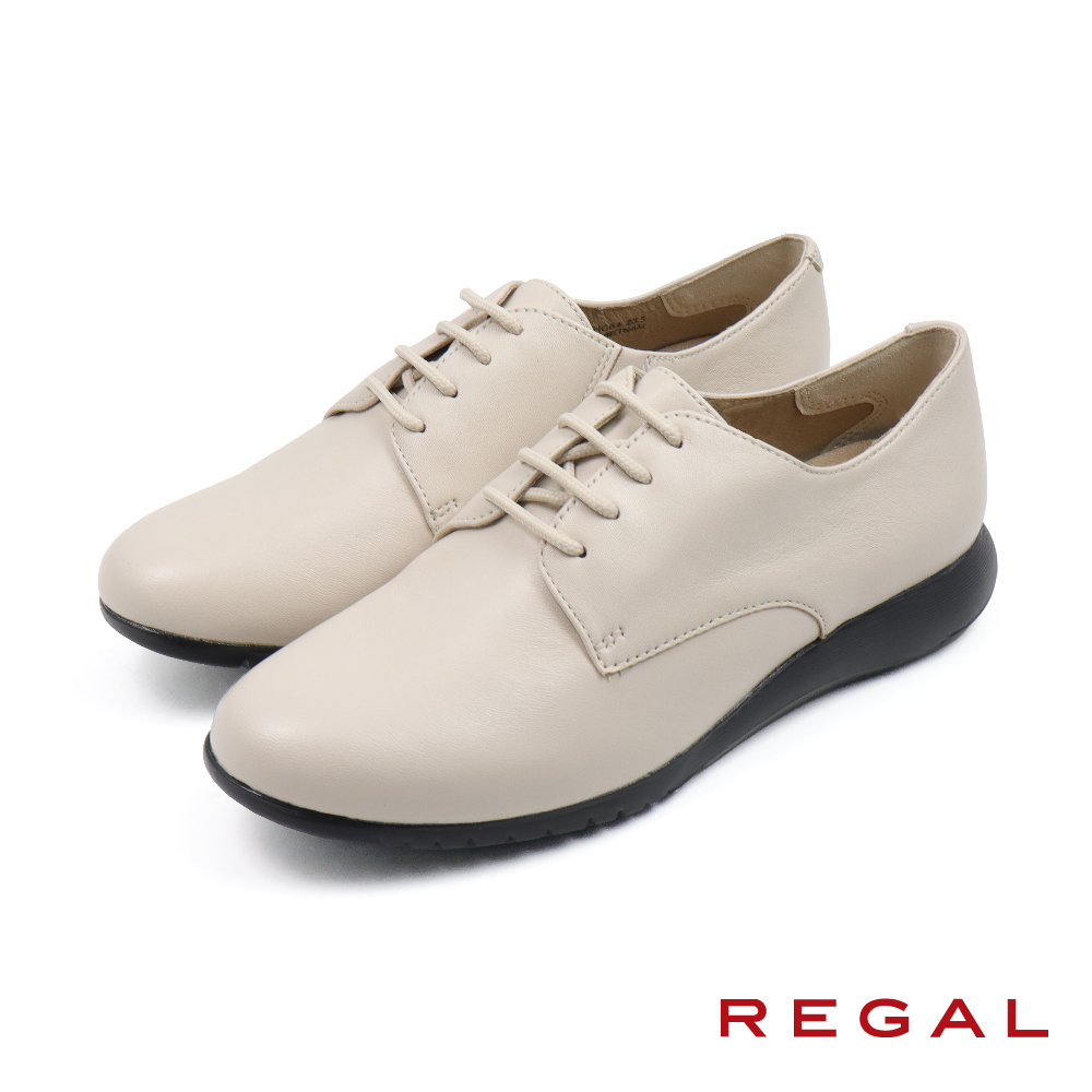 【REGAL】日本原廠可調式緩衝增高皮質休閒鞋 白色(HC64-IV)