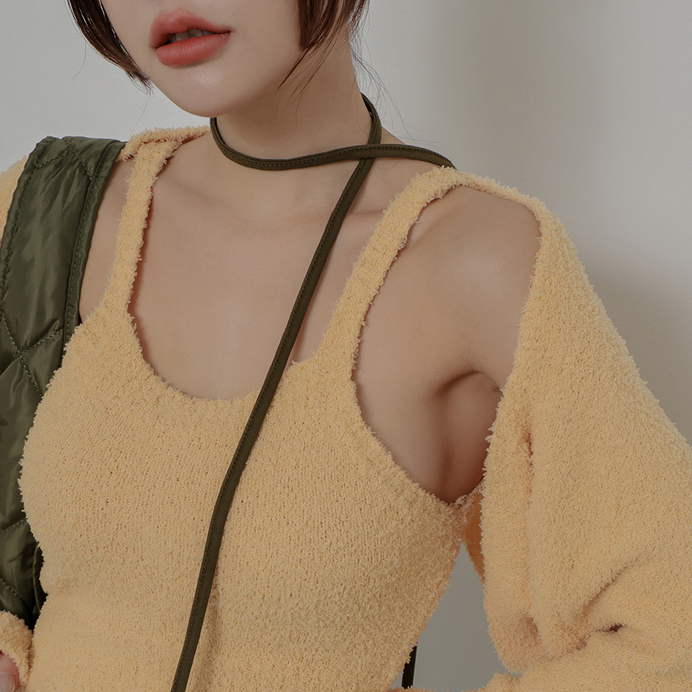 圈紗背心外罩兩件套-橙黃【KT24517】_2