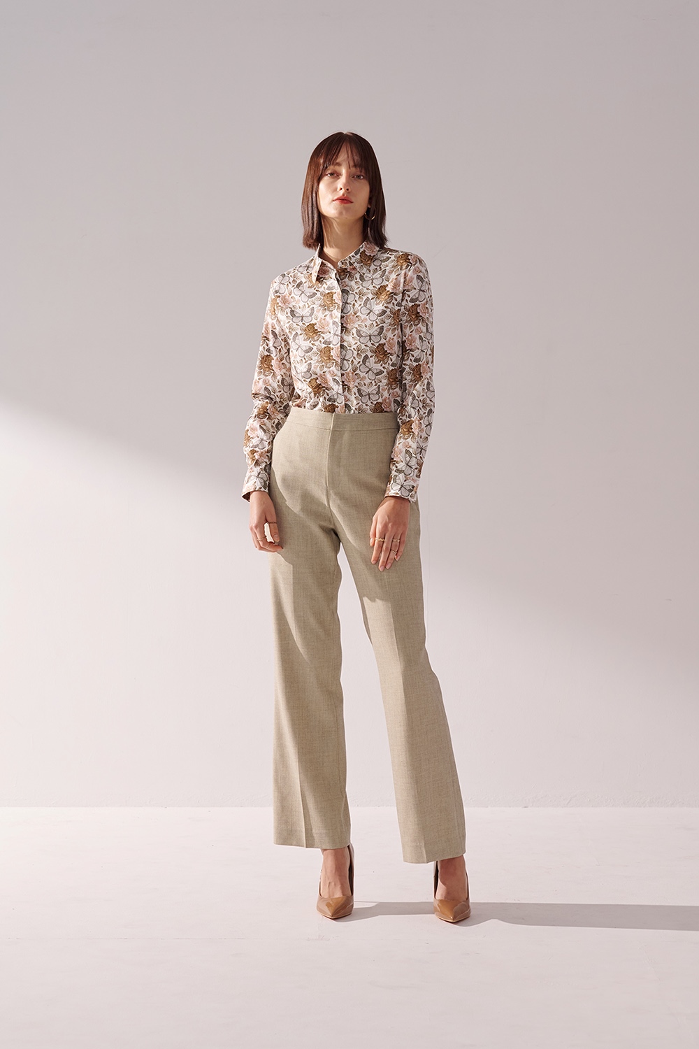 SST&C Butterfly Floral Square Neck Shirt | 01062410002_2