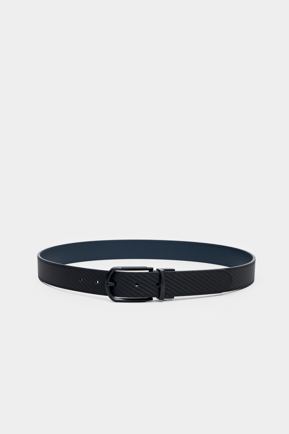 SST&C Black & Dark Blue Back Turn Pin Buckle Belt | 00312410001_0