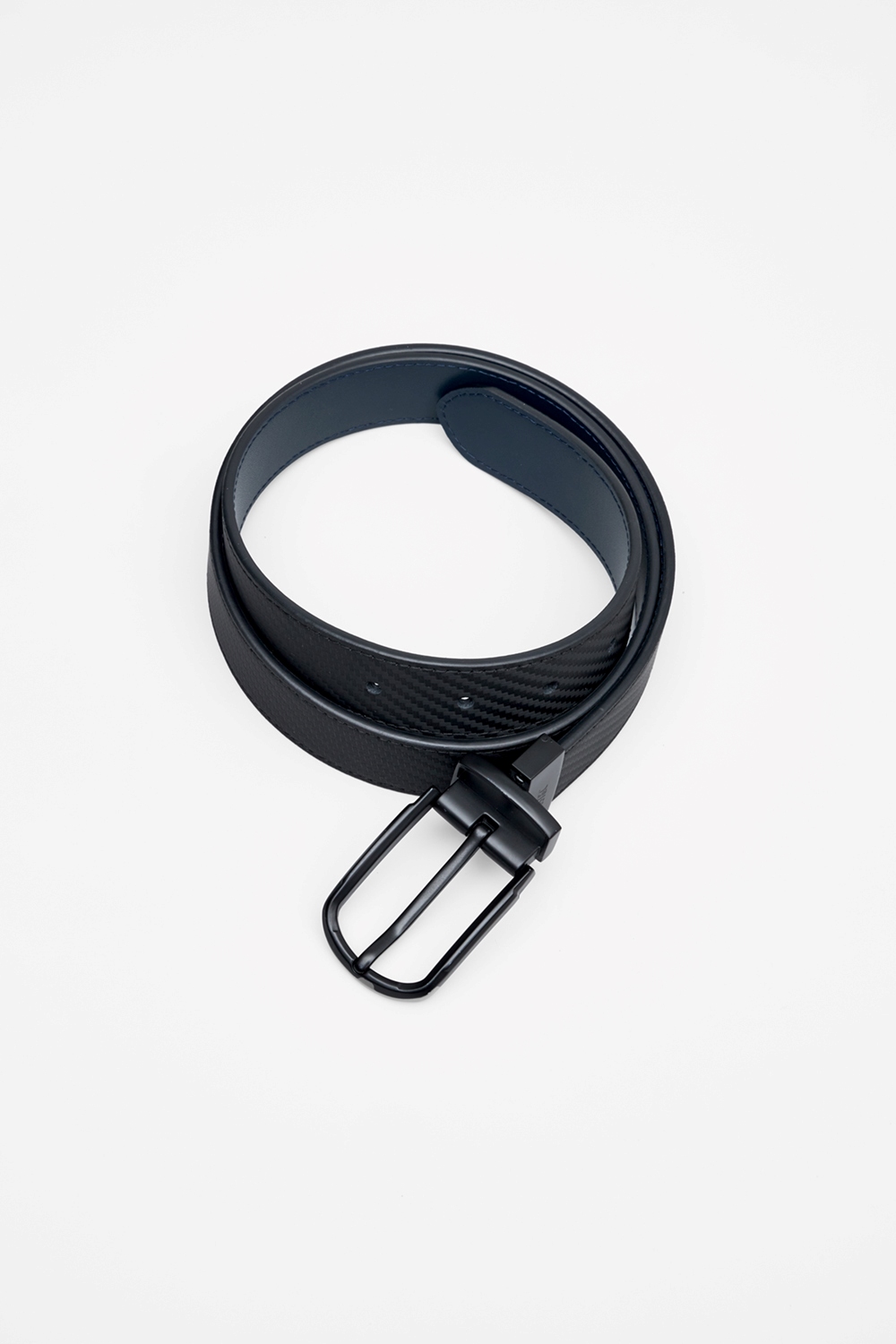 SST&C Black & Dark Blue Back Turn Pin Buckle Belt | 00312410001_2