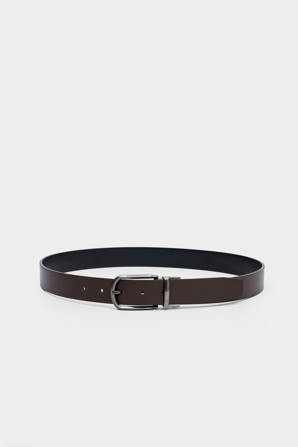 SST&C Dark Brown & Black Back Turn Pin Buckle Belt | 00312410002_0