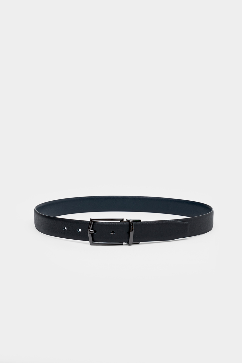SST&C Black & Dark Blue Back Turn Pin Buckle Belt | 00312410003_0