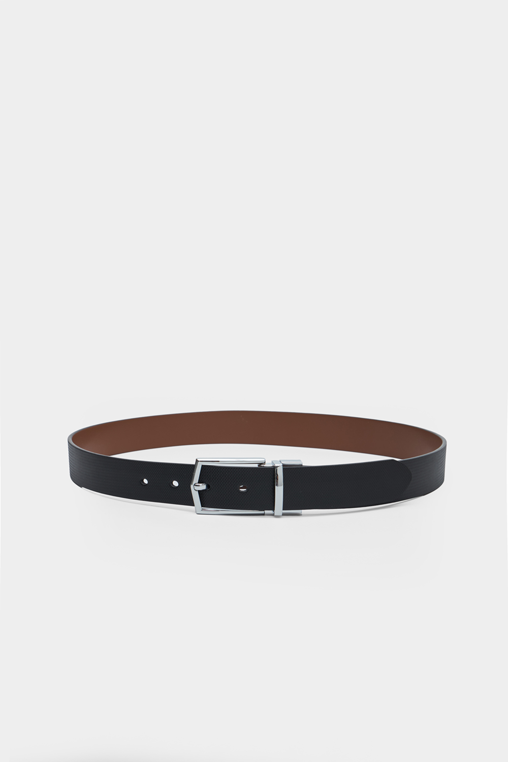 SST&C Black&Light Brown Back Turn Pin Buckle Belt | 00312410004_0