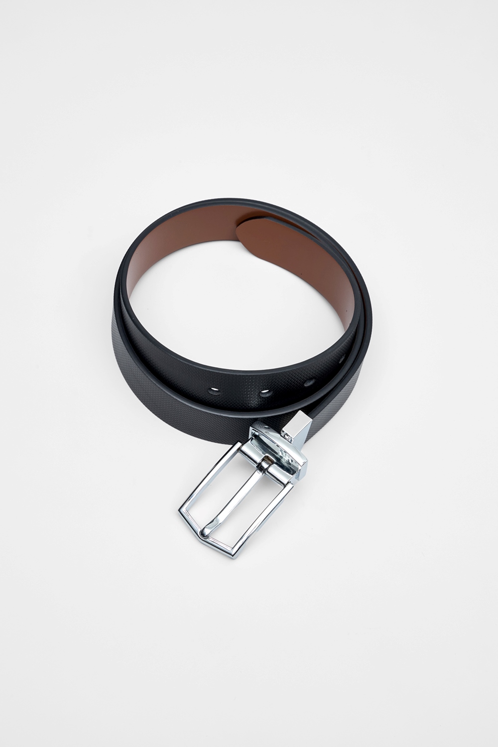 SST&C Black&Light Brown Back Turn Pin Buckle Belt | 00312410004_2