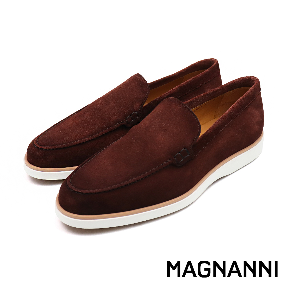【MAGNANNI】西班牙手工絨面樂福鞋 深棕色 (25117-DBRS)