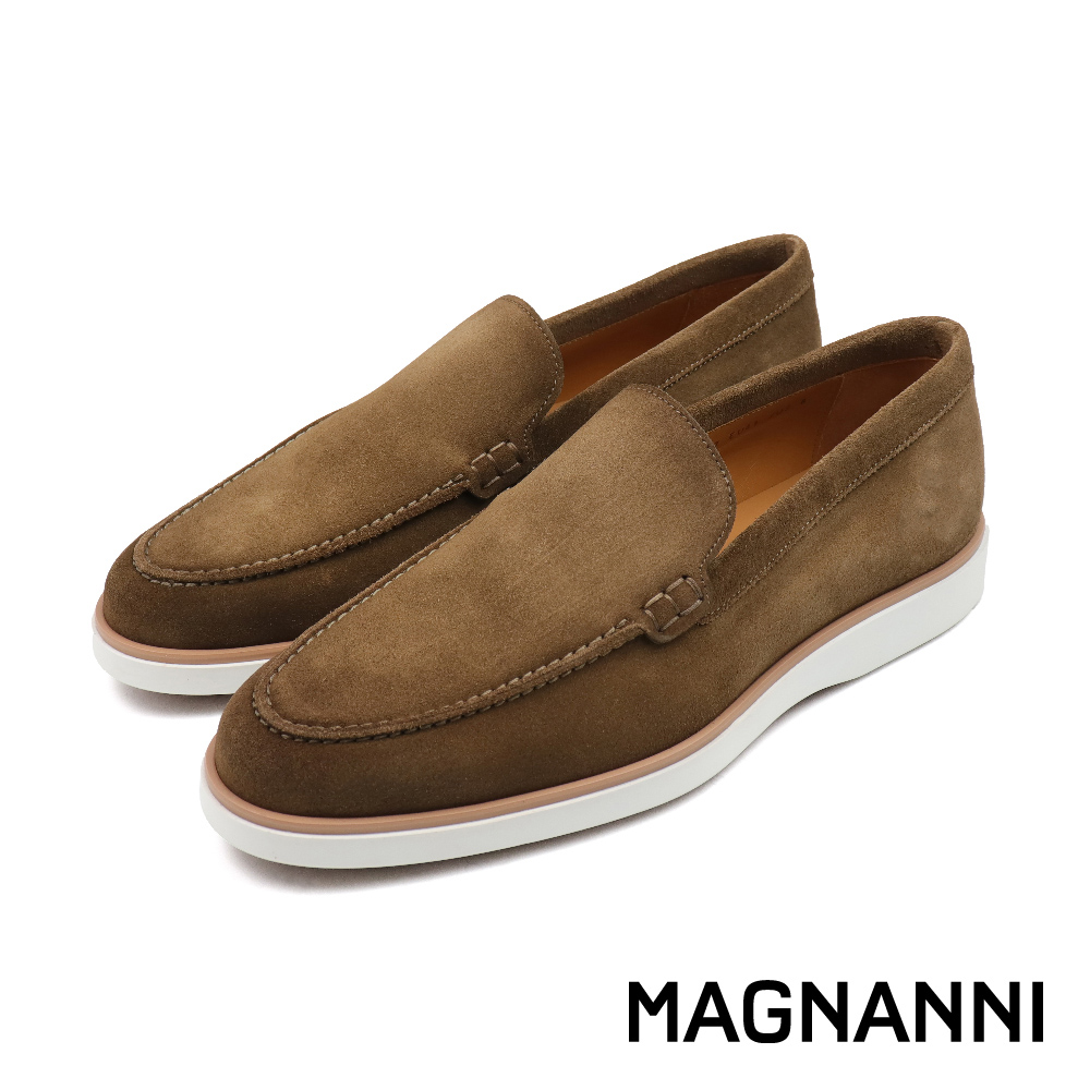 【MAGNANNI】西班牙手工絨面樂福鞋 淺棕色 (25117-LBRS)