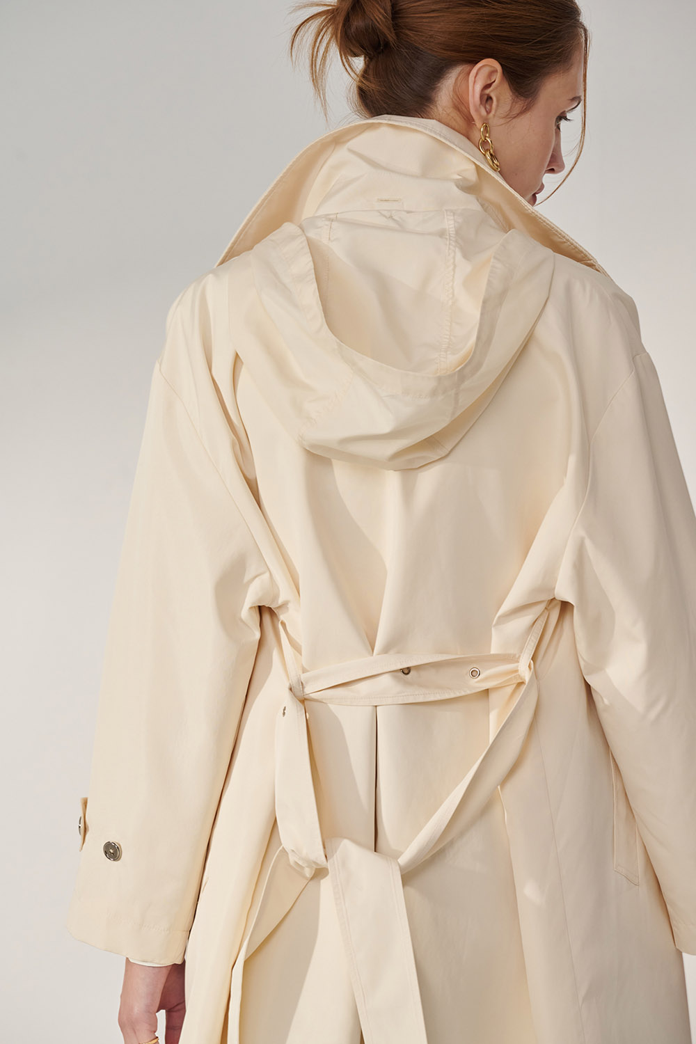 SST&C Cream White Long Hooded Windbreaker | 01142410003_6