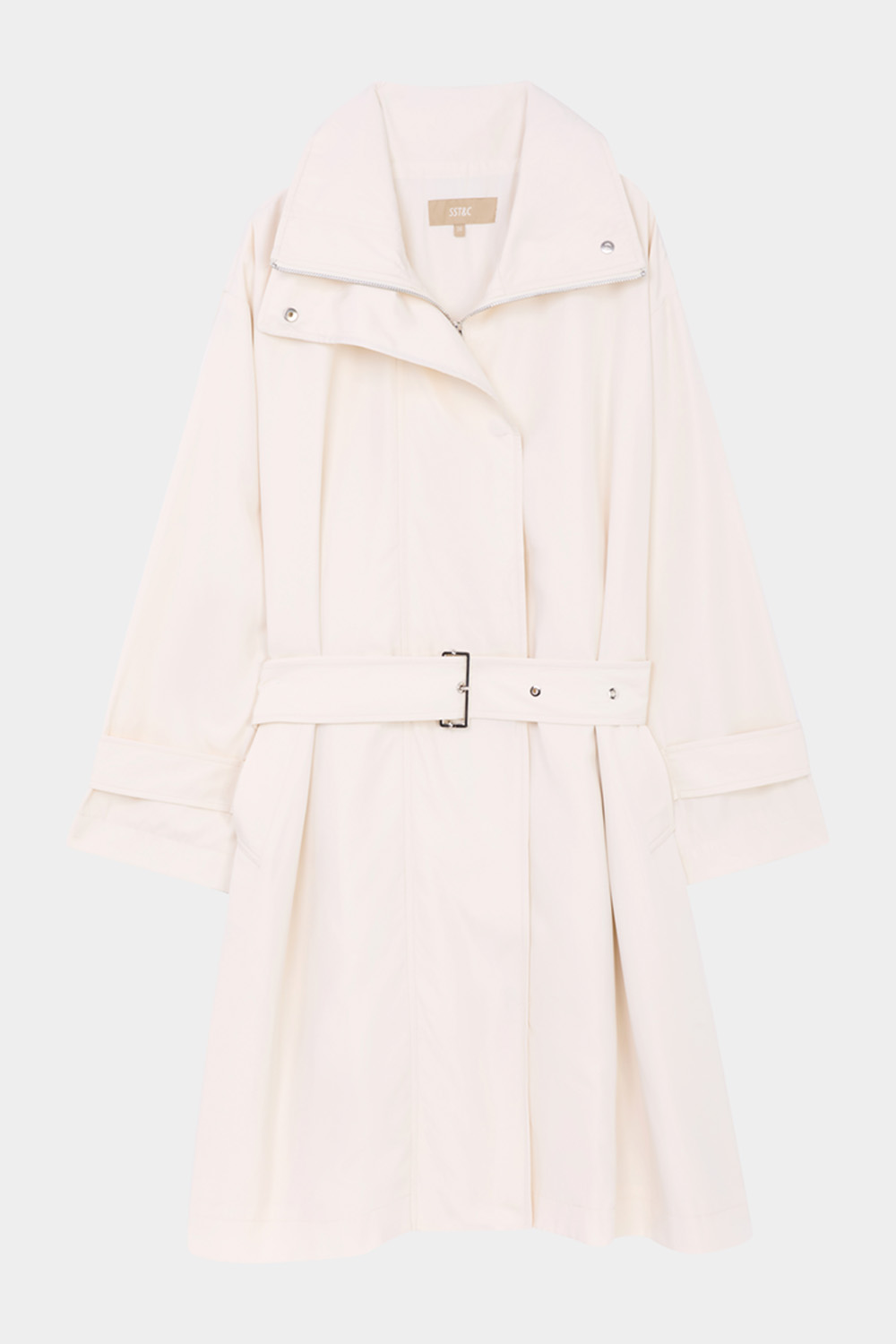 SST&C Cream White Long Hooded Windbreaker | 01142410003_7