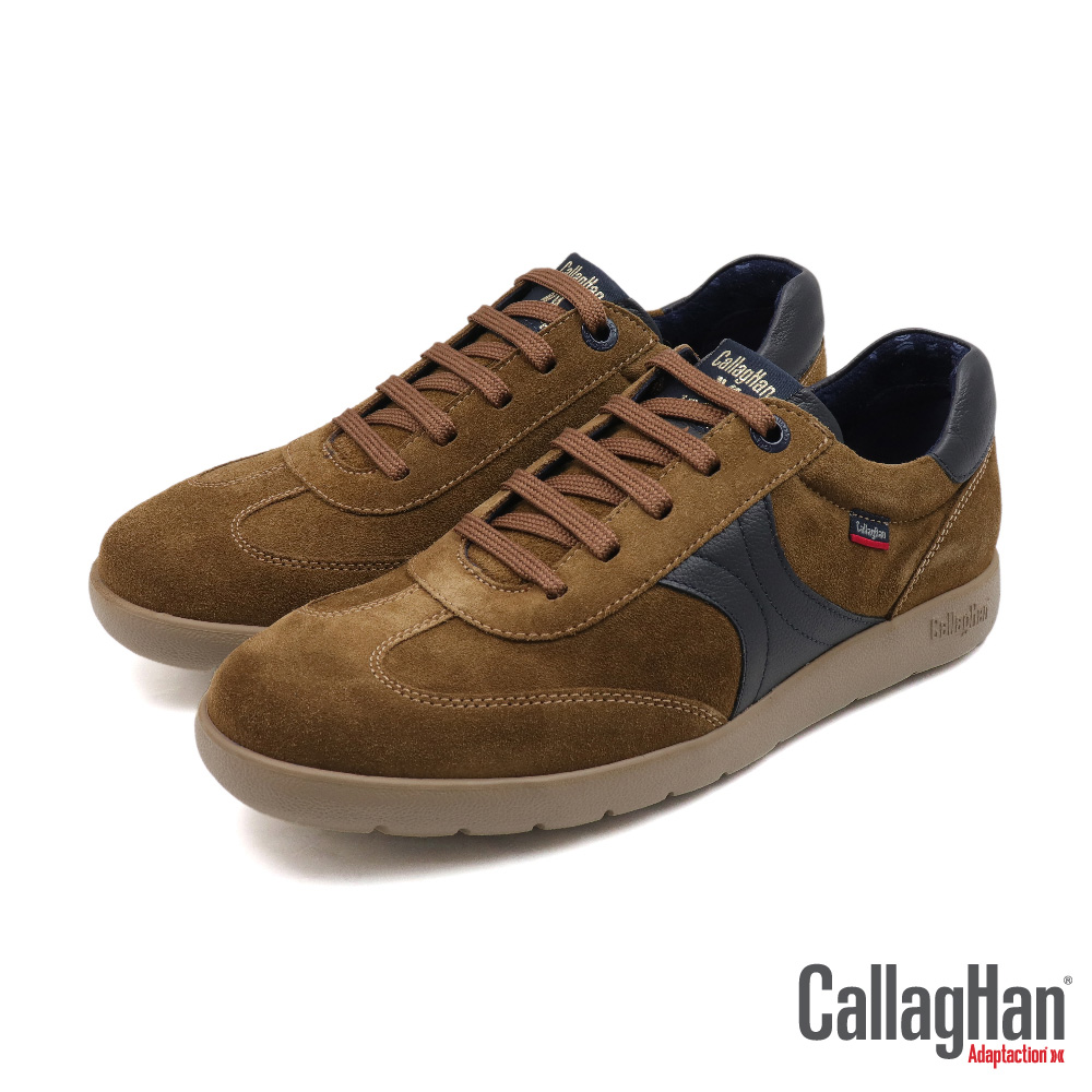 【CALLAGHAN】西班牙原廠超輕量防水絨面拼接休閒鞋 棕色(43719-CUE)
