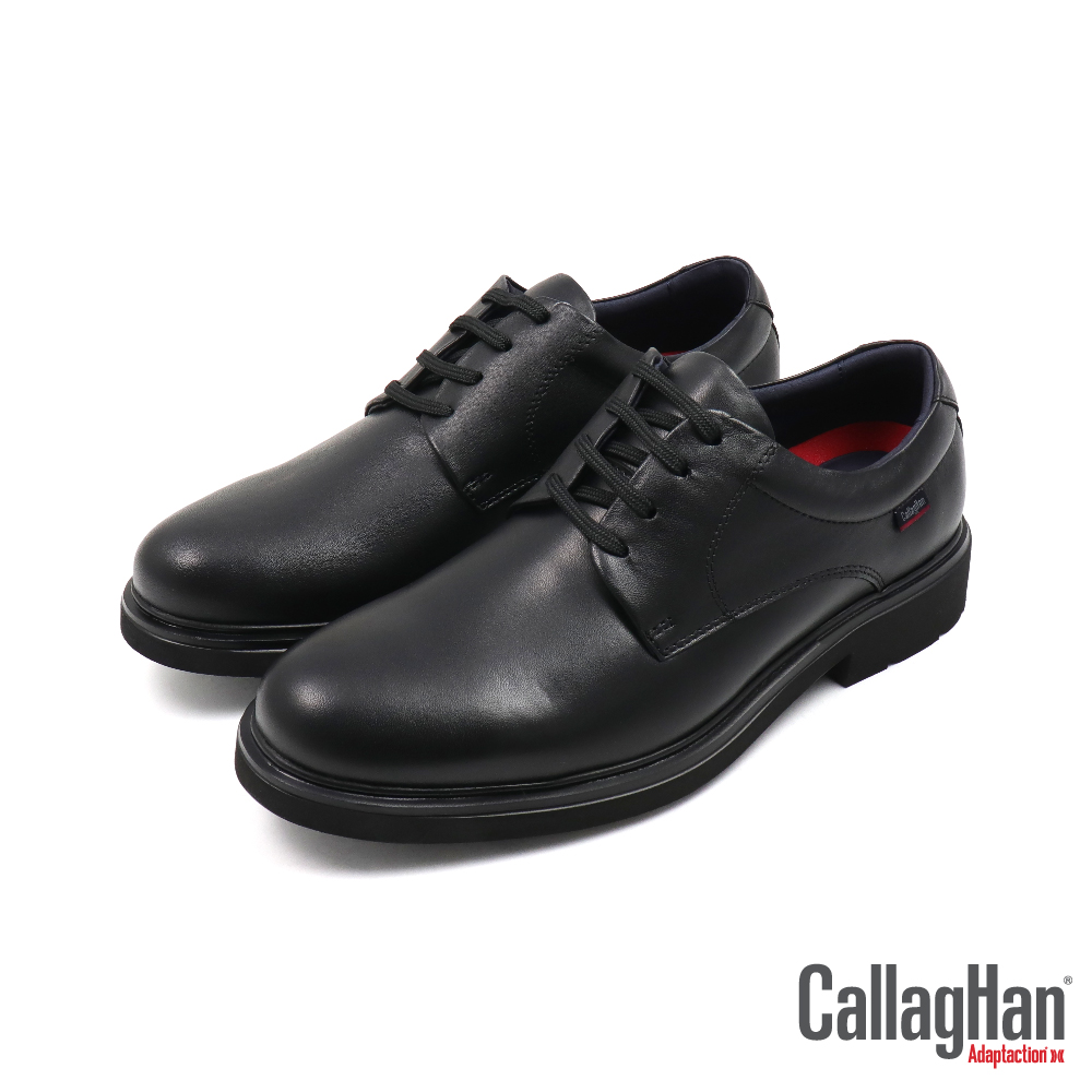【CALLAGHAN】西班牙原廠超輕量透氣真皮綁帶休閒鞋 黑色(52804-BL)
